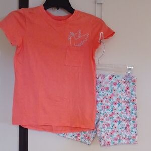 Vibrant Coral Kids Short Set